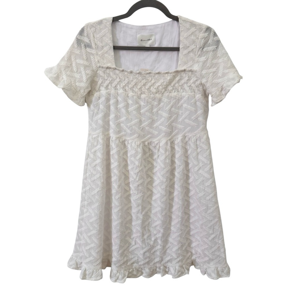 NWT Anthropologie Line & Dot Vandy Textured Dress Bridal White Size XS - Picture 5 of 14